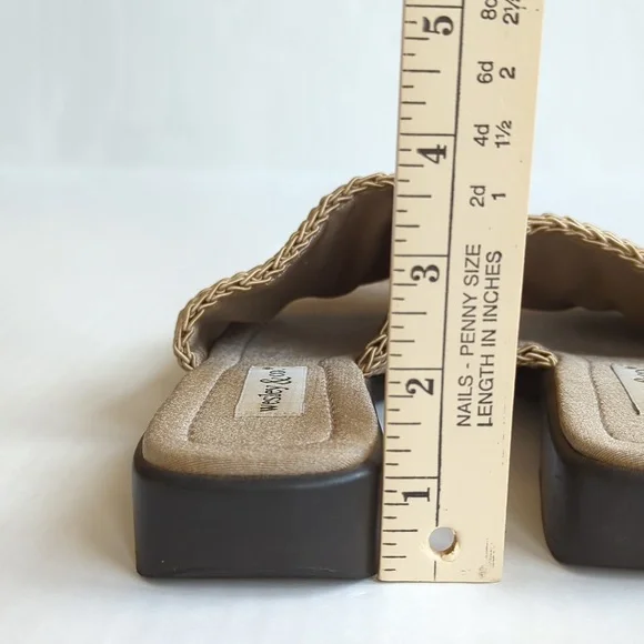 Wesley & Co. Neutral Slide Summer Sandal 6 Tan Brown - Picture 15 of 15